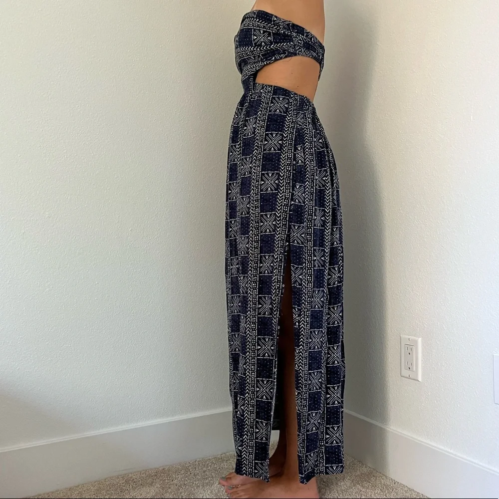 Free People Peyton Cut Out Maxi Dress in Navy Blue - Picture 6 of 8